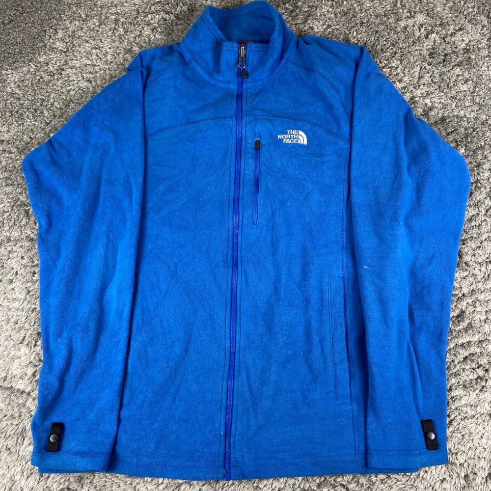 The North Face Glacier Heavyweight Full-Zip Fleece Jacket Mens M Blue Polartec